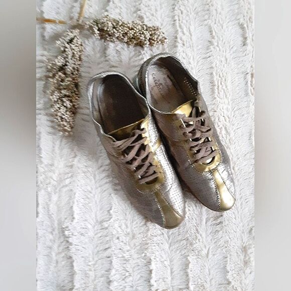 Cole Haan Air Bria Silver/Gold Metallic Sneakers 10B - Picture 1 of 9